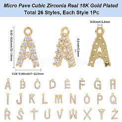 1Set Brass Micro Pave Clear Cubic Zirconia Charms&nbsp;KK-SC0006-12
