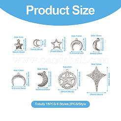 18Pcs 9 Styles 304 Stainless Steel Pendants&nbsp;STAS-TA0001-84
