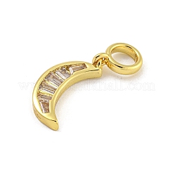 Rack Plating Brass Clear Cubic Zirconia European Dangle Charms&nbsp;KK-G513-38G