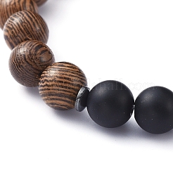 Natural Wood Beads Stretch Bracelets&nbsp;BJEW-JB05231