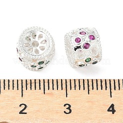 Brass Micro Pave Cubic Zirconia Beads&nbsp;KK-A254-21S