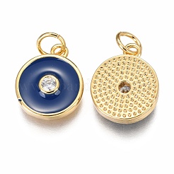Brass Micro Pave Clear Cubic Zirconia Charms&nbsp;ZIRC-B002-32G-A