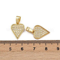 Brass Micro Pave Clear Cubic Zirconia Pendants&nbsp;ZIRC-I367-13G-10