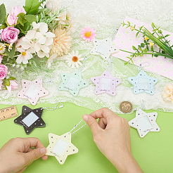 8Pcs 8 Colors Star Acrylic Card Holders&nbsp;AJEW-HY0002-84