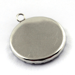 Tarnish Resistant 304 Stainless Steel Pendant Cabochon Open Back Settings&nbsp;LS-STAS-Q194-15