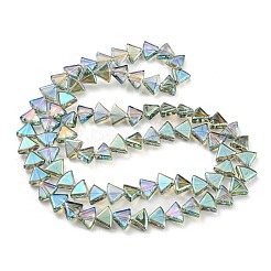 Full Rainbow Plated Electroplate Transparent Glass Beads Strands&nbsp;EGLA-G037-08A-FR01