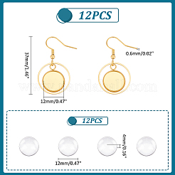 DIY Blank Dome 201 Stainless Steel Dangle Earrings Making Kit&nbsp;STAS-UN0057-22