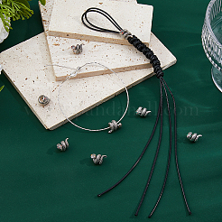 18Pcs 3 Colors Tibetan Style Alloy Rhinestones European Beads&nbsp;FIND-DC0007-66