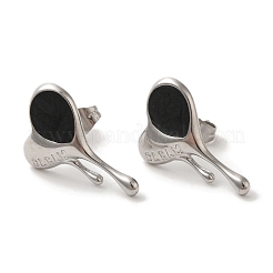 304 Stainless Steel Heart Stud Earrings&nbsp;EJEW-C114-18P-01