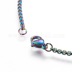 Ion Plating(IP) 304 Stainless Steel Box Chain Necklaces&nbsp;NJEW-P251-02B