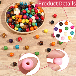 165Pcs 11 Colors Dyed Natural Maple Wood Beads&nbsp;WOOD-PA0001-61B