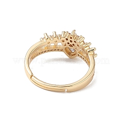Heart Clear Cubic Zirconia Adjustable Ring&nbsp;RJEW-M146-04G