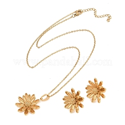 304 Stainless Steel Pendant Necklaces & Stud Earrings Set for Women&nbsp;SJEW-G086-01G