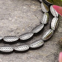 Electroplated Leaf Non-magnetic Synthetic Hematite Bead Strands&nbsp;G-E295-15