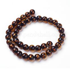 Handmade Silver Foil Lampwork Beads Strands&nbsp;FOIL-L016-C05