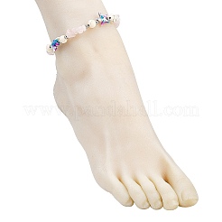 Dyed Synthetic Turquoise Starfish & Natural Rose Quartz Chip Beaded Anklets with 304 Stainless Steel End Chains&nbsp;AJEW-AN00733-01