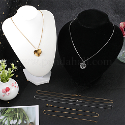 12Pcs 2 Colors 304 Stainless Steel Box Chain Necklaces Set&nbsp;NJEW-SC0001-20
