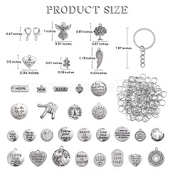 DIY Motivation Word Charm Keychain Making Kit&nbsp;DIY-SZ0008-38