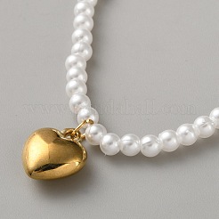 3Pcs 3 Styles Iron Chain Bracelet and Brass Heart Charm Bracelet Set for Women&nbsp;BJEW-WH0012-54
