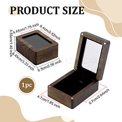 Wood Pendant Storage Boxes with Visible Window and Magnetic Lid&nbsp;CON-WH0107-100A