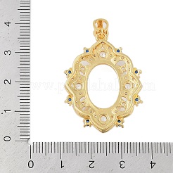 Flower Brass Micro Pave Cubic Zirconia Pendant Cabochon Settings&nbsp;KK-U026-04G