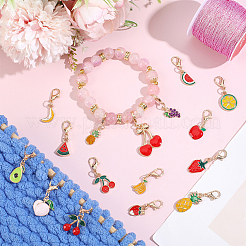 Zinc Alloy Enamel Fruit Pendant Decoration&nbsp;HJEW-ME0001-30
