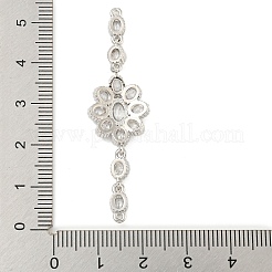 Brass Pave Clear Cubic Zirconia Flower Links Connector Charms&nbsp;KK-P277-50P