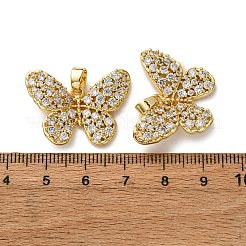 Brass Micro Pave Cubic Zirconia Pendants&nbsp;KK-A271-14G