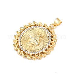 Brass Micro Pave Cubic Zirconia Pendants&nbsp;KK-F919-02G