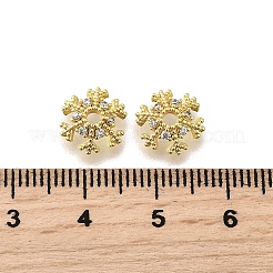 Snowflake Brass Micro Pave Clear Cubic Zirconia Bead Caps&nbsp;KK-K300-03B-G