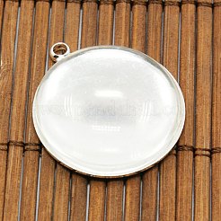 25mm Transparent Clear Domed Glass Cabochon Cover for Brass Photo Pendant Making&nbsp;KK-X0021-NF