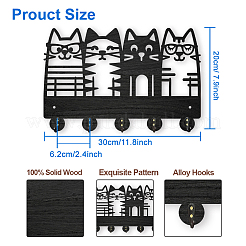 Wood & Iron Wall Mounted Hangers&nbsp;HJEW-WH0055-066