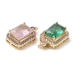 Brass with K9 Glass & Rhinestone Pendants&nbsp;KK-C024-47KCG