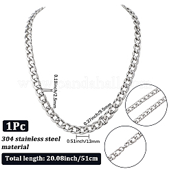 1Pc 304 Stainless Steel Cuban Link Chain Necklaces for Men Women&nbsp;NJEW-SP0001-23A