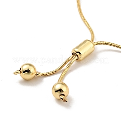 Rack Plating Brass Round Beaded Slider Bracelet for Women&nbsp;BJEW-B066-01A-03