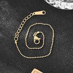 Ion Plating(IP) 304 Stainless Steel Ball Chain Bracelet for Women&nbsp;BJEW-G667-10G