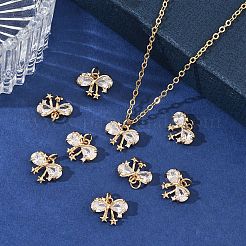 SHEGRACE Brass Pave Clear Cubic Zirconia Charms&nbsp;XGRQ4D075-654G