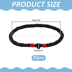 12Pcs Adjustable Polyester Braided Bead Bracelets for Men Women&nbsp;BJEW-HY0002-70A