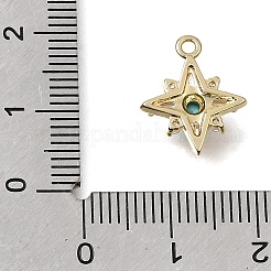 Brass Micro Pave Turquoise Cubic Zirconia Charms&nbsp;CU-CBAC809-03G