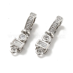Brass Micro Pave Clear Cubic Zirconia Fold Over Clasps&nbsp;KK-G419-31P