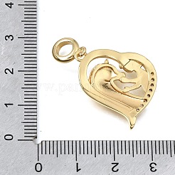Brass Micro Pave Clear Cubic Zirconia European Dangle Charms&nbsp;KK-C263-05G