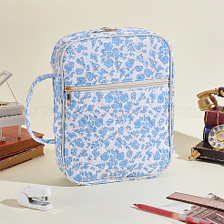 Flower Printed Polyester Book Storage Zipper Bags&nbsp;ABAG-WH0048-80A