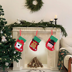 12Pcs 4 Styles Cloth Christmas Stocking Gift Bag Pendant Decoration&nbsp;FIND-SP0020-60B