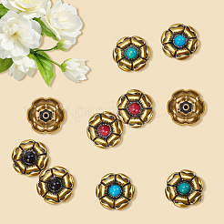 8Pcs 4 Colors Alloy & Plastic Beads Buttons&nbsp;BUTT-CP0001-13