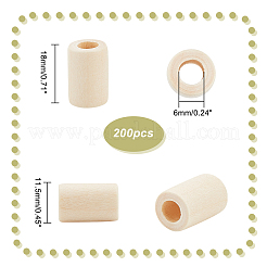 200Pcs Column Wood European Beads&nbsp;WOOD-GA0001-51