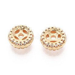 Brass Micro Pave Cubic Zirconia Beads&nbsp;KK-N275-02G