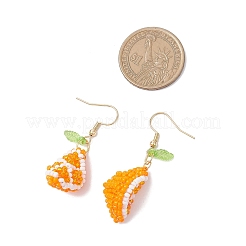 Handmade Glass Seed Beads Fruit Dangle Earrings&nbsp;EJEW-MZ00540