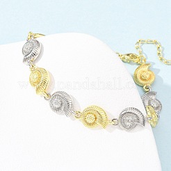 Brass Link Chain Bracelets for Women&nbsp;BJEW-G762-01GP-01