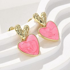 Brass Dangle Stud Earrings&nbsp;EJEW-F359-12G