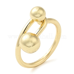 Rack Plating Brass Round Beaded Finger Rings&nbsp;RJEW-M153-01G